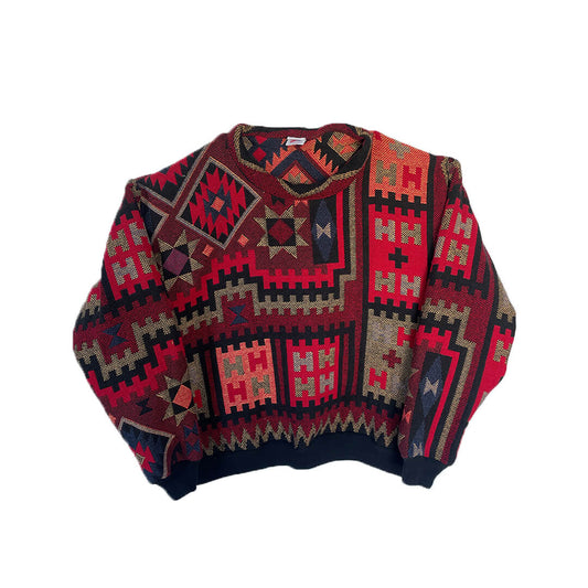 Red Pattern Crewneck