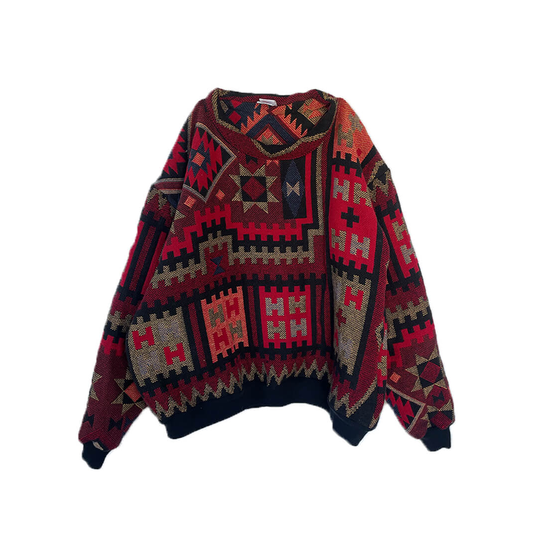 Red Pattern Crewneck